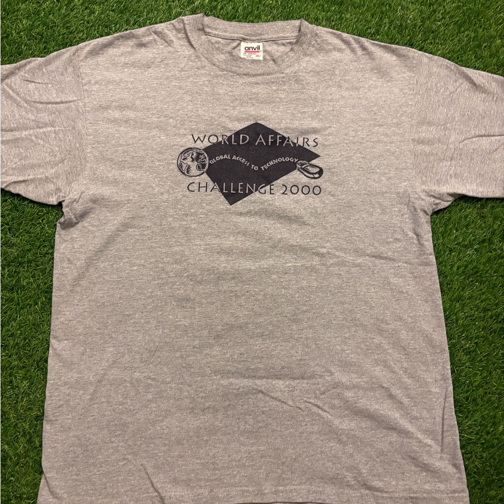 Vintage grey Anvil “World Affairs” T-Shirt